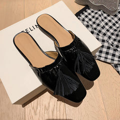 Elsa Womens Black Flat Mules NEW GEW