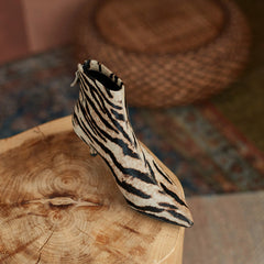 Izzy Fur Lined Leopard Print Ankle Boots newgew