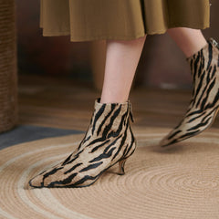 Izzy Fur Lined Leopard Print Ankle Boots newgew