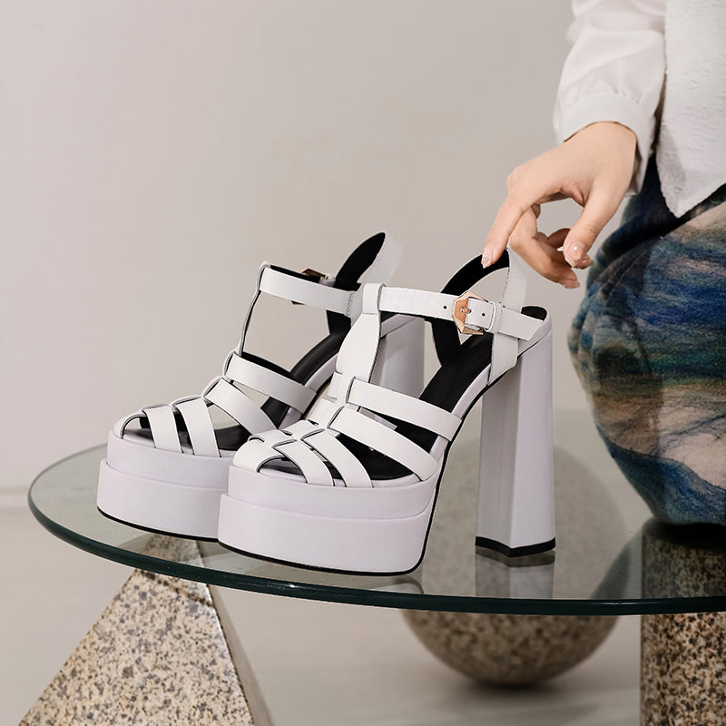 Charlie Gladiator Platform Chunky Heel Sandals NEW GEW