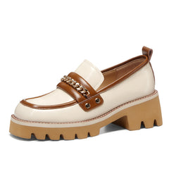 Dani Handmade Patchwork Platform Chunky Loafers NEW GEW