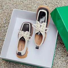 Dalary Handmade Patchwork Platform Chunky Oxfords NEW GEW