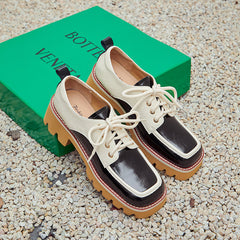 Dalary Handmade Patchwork Platform Chunky Oxfords NEW GEW