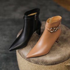 Cheyenne Heeled Ankle Boots with Chain NEW GEW