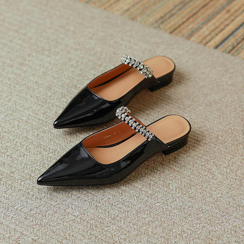 Danni Pointy Toe Mules with Rhinestones NEW GEW