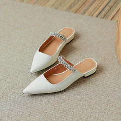 Danni Pointy Toe Mules with Rhinestones NEW GEW