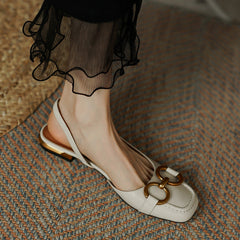 Dania Handmade Slingback Flats with Chain NEW GEW