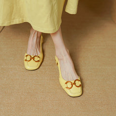 Debora Genuine Leather Slingback Flats NEW GEW