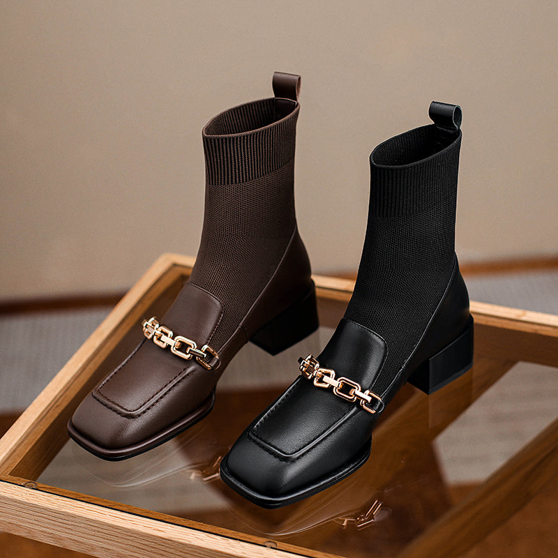 Cadence Loafer Style Sock Ankle Boots Newgew