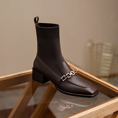 Cadence Loafer Style Sock Ankle Boots Newgew