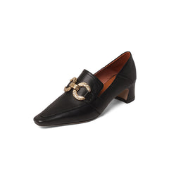India Womens Heeled Loafers Black Newgew