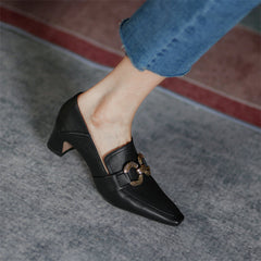 India Womens Heeled Loafers Black Newgew