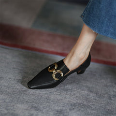 India Womens Heeled Loafers Black Newgew