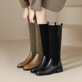 Hafsa Black Patchwork Suede Boots Newgew