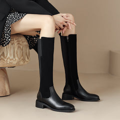 Hafsa Black Patchwork Suede Boots Newgew