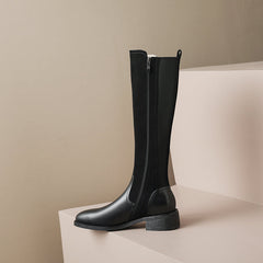 Hafsa Black Patchwork Suede Boots Newgew