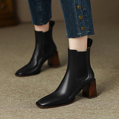 Halle Cognac Boots with Heels Newgew