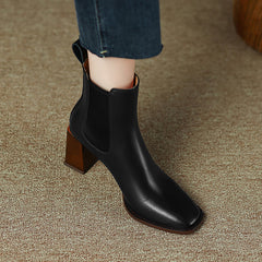 Halle Cognac Boots with Heels Newgew