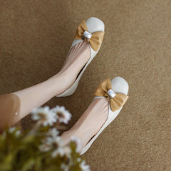 Megan Beige Ballet Flats with Bow newgew