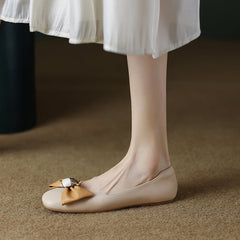 Megan Nude Ballet Flats with Bow newgew