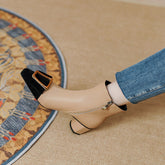 Nadia Cap Toe Nude Ankle Boots newgew