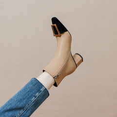 Nadia Cap Toe Nude Ankle Boots newgew