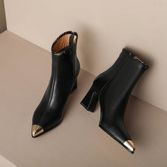 Irene Black Cap Toe Boots Newgew