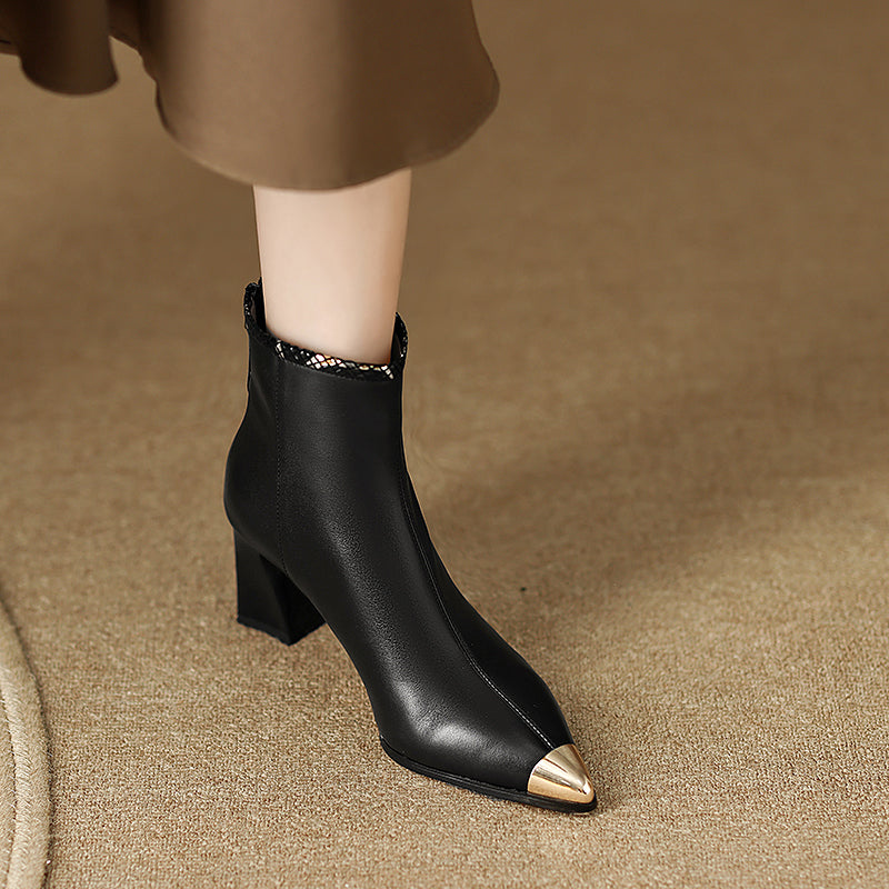 Irene Black Cap Toe Boots Newgew