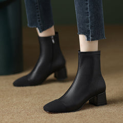 Nora Leather Cap Toe Boots Newgew