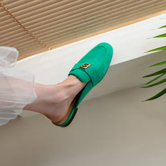 Elin Green Flat Mules NEW GEW