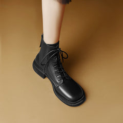 Fara Leather Black Ankle Boots Newgew