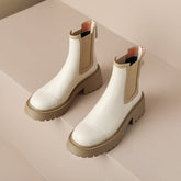 Holly Lug Sole Beige Chelsea Boots Newgew