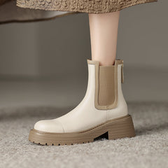 Holly Lug Sole Beige Chelsea Boots Newgew