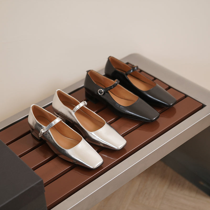 Flor Silver Mary Jane Shoes Newgew