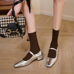 Flor Silver Mary Jane Shoes Newgew