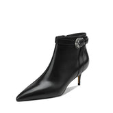 Malia Black Kitten Heel Ankle Boots newgew