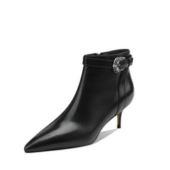 Malia Black Kitten Heel Ankle Boots newgew