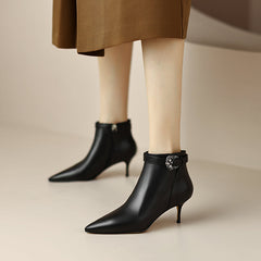 Malia Black Kitten Heel Ankle Boots newgew