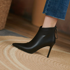 Ina Black Stiletto Ankle Boots Newgew