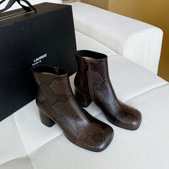 Harli Brown Snakeskin Ankle Boots Newgew