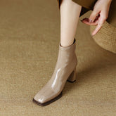 Hana Ba Zip Square Toe Ankle Boots Newgew