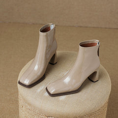 Hana Ba Zip Square Toe Ankle Boots Newgew