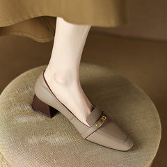 Ilhan Low Heel Loafers Nude Newgew