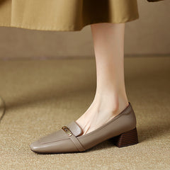 Ilhan Low Heel Loafers Nude Newgew