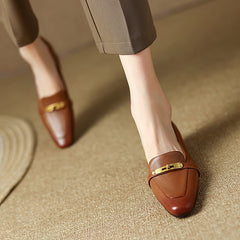 Ilhan Low Heel Loafers Brown Newgew