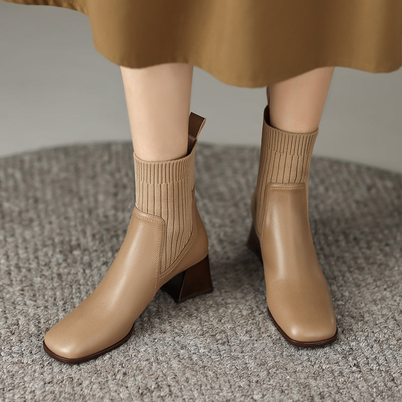 Noel Sock Chelsea Boots Nude Newgew