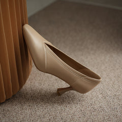 Gwen V Cut Nude Kitten Heels Newgew