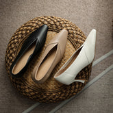 Gwen white pointed toe kitten heels Newgew