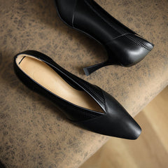 Gwen Black Kitten Heel Pumps Newgew
