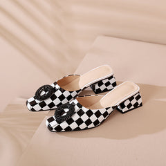 Diane Leopard Print Handmade Low Chunky Heel Mules NEW GEW